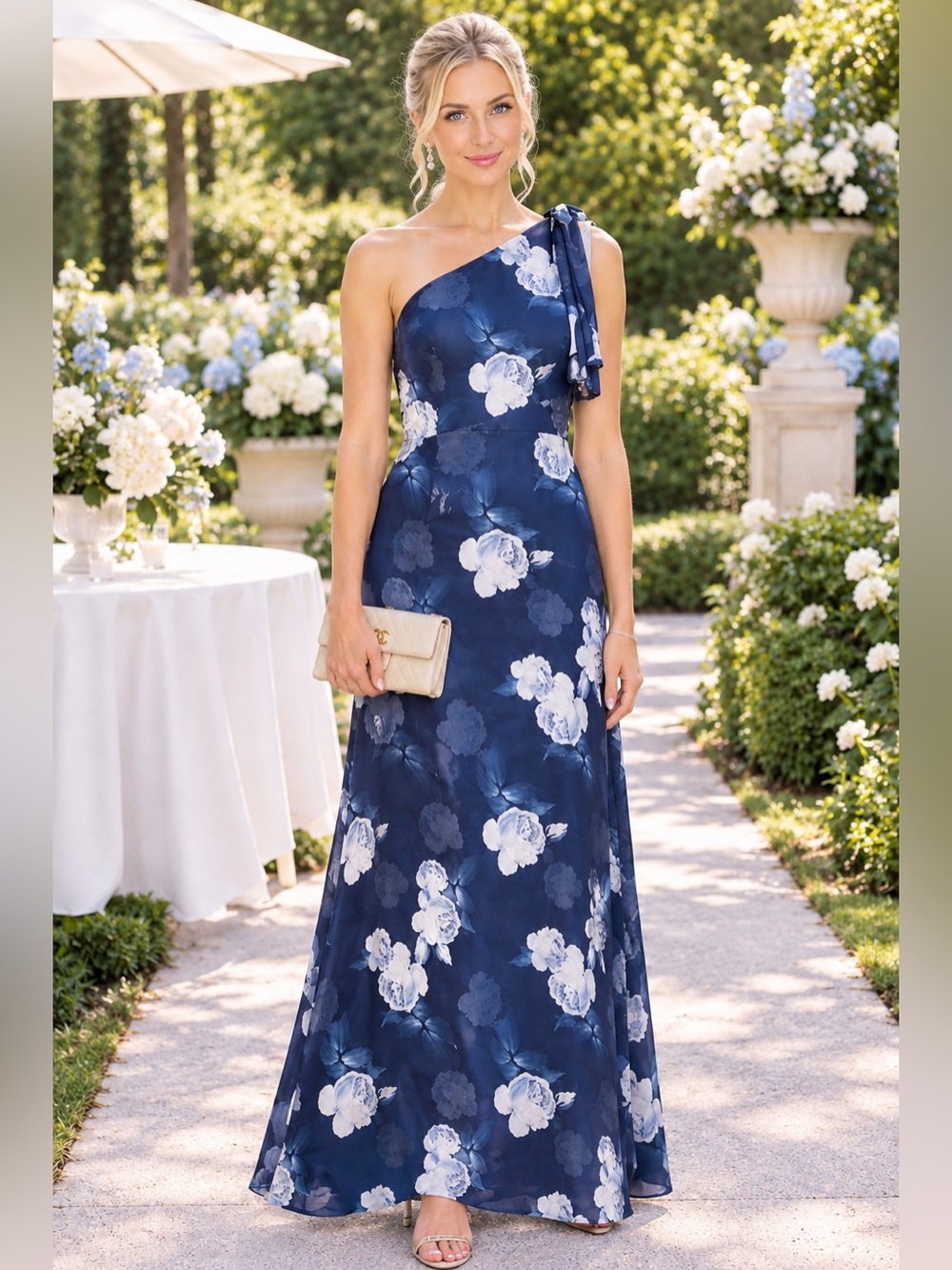 Sachi + Babi CHELSEA GOWN - MIDNIGHT GLACIAL ROSE NWT